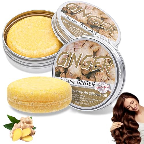 Ginger Hair Shampoo Bar - Natural Organic Soap for All Hair Types, Moisturize and Control Oil (2pcs)