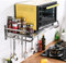 Estante para horno de microondas, de acero inoxidable, estante de cocina montado en la pared, soporte para microondas, estante de pared para horno de microondas, estante de pared para horno de