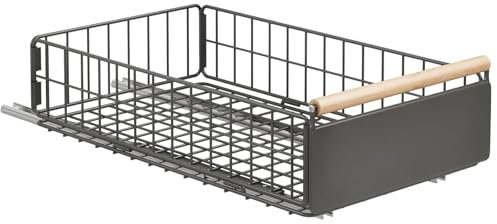 Ausziehbare Schublade Küche Teleskopschublade, Schubladen organizer Mit Schubladenschienen und Holzgriff, Metall Pull Out Drawer für Küchenschränke, Ausziehbarer Schrank Organizer- Ohne Bohren