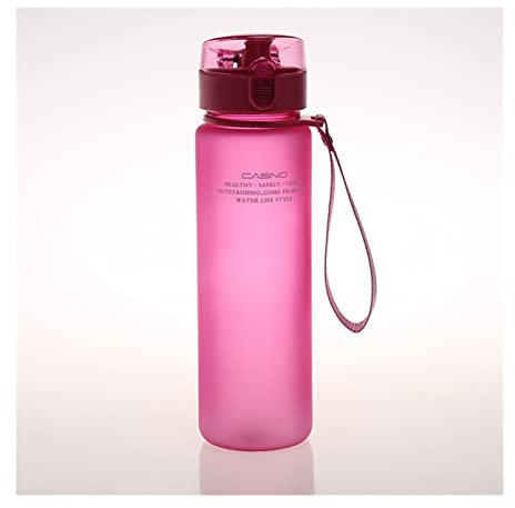 Viaje de Botellas de Agua Deportivas Botellas de Agua Selladas a Prueba de Fugas de Bebidas Deportivas Al Aire Libre/Rosa Mate/560 Ml