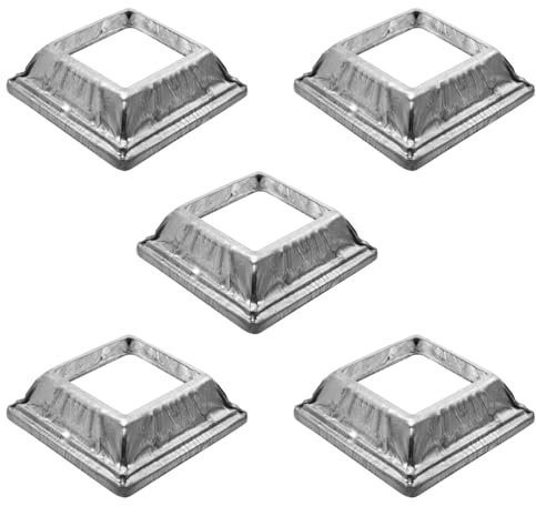 ANDRESLAD 50pcs Iron Railing Post Base Trim Bracket Post Skirt Square Tube Anchor Fence Cap Fence Capping Rail