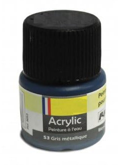 1 pot peinture de maquette : gris métallique n° 53-12 ml - pour heller - accessoire maquette