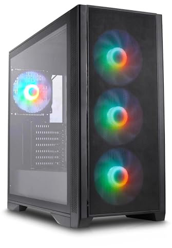 Silentware Air 1000 Black Boîtier PC Midi Tower, Maille métallique, fenêtre latérale en Verre trempé, 4 Ventilateurs 120mm A-RGB préinstallés, radiateurs 360mm, Carte mère E-ATX/ATX/mATX/ITX, USB