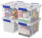 Kiddream 4 Pack 10 Liter Storage Boxes, Clear Plastic Box Container with Lid