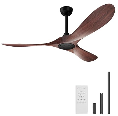 Obabala Deckenventilator ohne Licht 52in/132cm Ceilin Fan No Light (Walnuss)