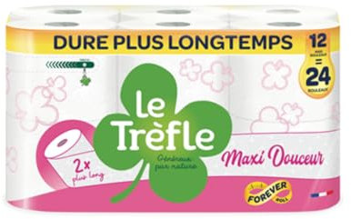 Le Trefle Papier toilette rouleau maxi douceur x 12