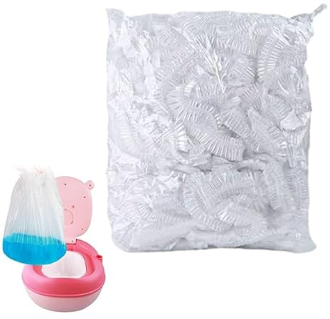 MIUPOO Baby Töpfchenbeutel,Tragbare Reise Töpfchen Stuhl Taschen Universal mit Eine Einziehbare Öffnung für Kleinkind Töpfchen Training Toilettensitz Einweg Reinigungsbeutel,100 Stück,Weiß.