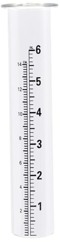 Pluviomètre extérieur, 19,1 cm, résistant aux rayures et aux intempéries, tube de rechange en verre transparent avec échelle pour cour, jardin, terrasse