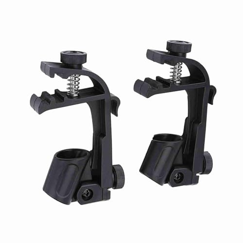 2 PCS Drum Microphone Clips, Adjustable Mount Clamp Holder Portable Drum Microphone Clips Mic Holder Accessories for Musical Instrument