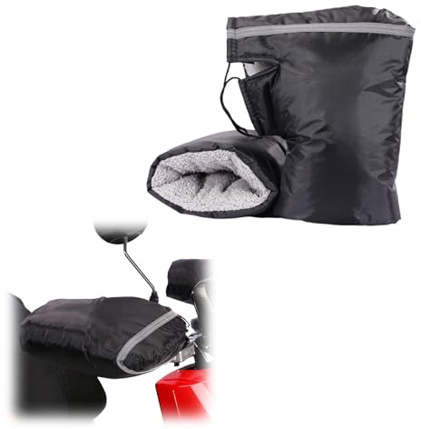 Gants de Guidon Moto,Gants de Guidon d'hiver,Gants de Guidon de Moto Hiver,Gants sur Poignée Moto,avec Bandes réfléchissantes, Convient aux Motos, véhicules électriques, vélos, etc. (Noir)
