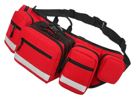 KiBcsLic Erste-Hilfe-Hüfttasche, Rettungsschwimmer-Bauchtasche, Notfall-Hüfttasche mit Reißverschlusstaschen und verstellbarem Gurt, Trauma-Tasche