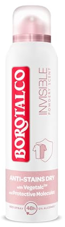 Borotalco Deo Spray Invisible Powdery - 48 Stunden Schutz gegen schlechte Gerüche und Schweißflecken dank der Barrier-Effect-Talc-Formel - 0% Alkohol - Deodorant für Herren & Damen