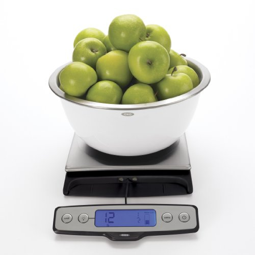 OXO 1128380 Good Grips Stainless Steel Food Scale with Pull Out Display, Silver/Black