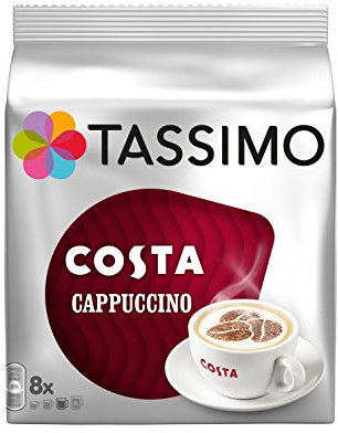 2 x Tassimo Costa Cappuccino 16 Discs / 8 Servings (Total 32 Discs/16 Servings)