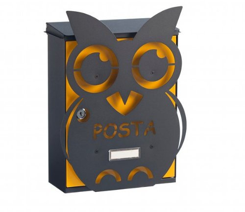 Cassetta postale personalizzata MIA Gufo grigio ghisa