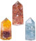 KYEYGWO 3 Stück Heilender Kristall Zauberstab, 5 cm Höhe Heilung Stein Quarz Punkte Sechseckiger Energie Edelsteine Decor für Meditation Therapie, Karneol/Aquamarine / 3 Farbe Stein