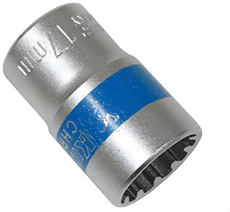 Aerzetix - Douille de vissage - Polygonale - 12 pans Carré 1/2 17mm - CrV - C2193