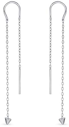 Minimalistische Geometrische Pfeilspitzen Kettenfaden Ohrringe Für Frauen Und Teenager Aus .925 Sterlingsilber