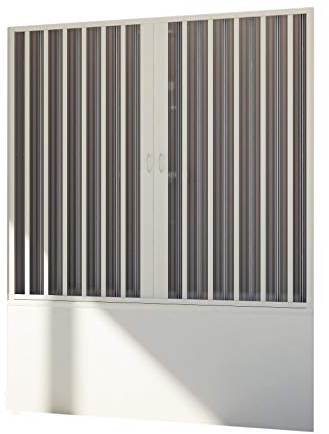 Forte br221001 Box baignoire Free Porte réductible, ouverture centrale, blanc, 140 – 170, H 150 cm