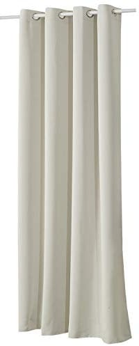 WOLTU Gardinen mit Ösen, Verdunklungsvorhang für Wohnzimmer Schlafzimmer, Blickdicht, gegen Kälte und Hitze, 250g/m² Dicke, 140 x 225 cm, Beige