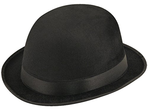 Unbekannt Schwarzer Bowler Hut 57cm Melone für Hochzeiten Reiterhut Butler Fasching