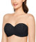 DELIMIRA Donna Reggiseno Senza Spalline Multifunzione con Ferretto Taglie Forti Jacquard Senza Imbottito Nero 4C