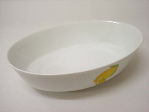 Bowl Bol Cuenco Ensalada ENSALADERA Ovalado Grande Porcelana Limones