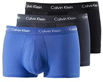Calvin Klein Herren 3er-Pack Boxershorts 3 PK Low Rise Trunk mit Stretch, Black/Blueshadow/Cobaltwater Dtm Wb, L