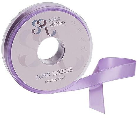 SR SUPER RIBBONS®™ Satin Ribbons Gift Wrapping, Party Decoration, Wedding car, Christmas, Balloons, Hair, Cake, Presents, Wedding Bouquet (Lilac 6mm x 20m)