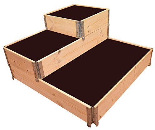 Multitanks - Carré potager en bois naturel 3 étages 1200 x 1200mm