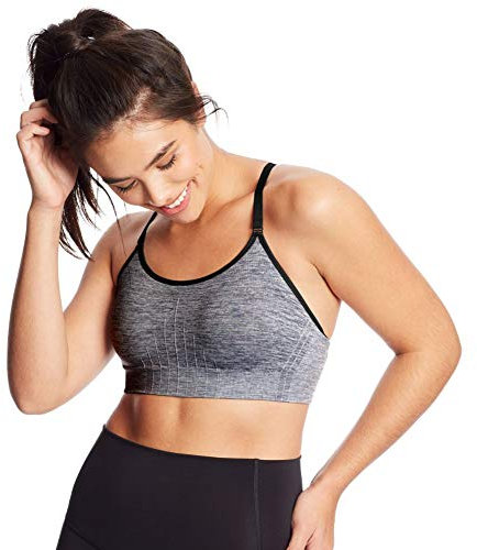 C9 Champion Damen Medium Support Nahtlose Cami Sport-BH, Ebenholz Heather/Ebenholz, XX-Large