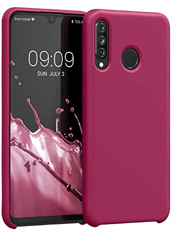 kwmobile Cover per Huawei P30 Lite Custodia - Back Case per Smartphone in Silicone TPU - Protezione Gommata - fucsia matt