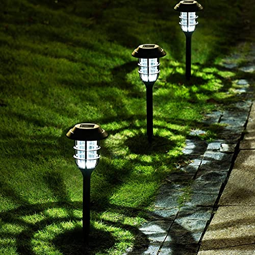 Solpex Solar-Wegbeleuchtung für den Außenbereich, solarbetriebene Gartenbeleuchtung, wasserdicht, Led, für Terrasse, Rasen, Hof und Landschaft, kaltes Weiß, 8 Stück