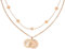 Gravado Mondgold 2er-Set Layering Circle Halskette mit Kreis-Anhängern aus Roségold-Edelstahl und Kette mit Kreis und Lebensbaum Cut-Out Anhänger, Personalisiert mit Namen, Damen Schmuck
