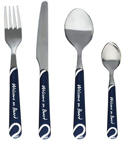 Marine Business Besteck Set 24 teilig, Edelstahl, Welcome On Board