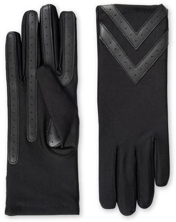 Isotoner Water Repellent Touchscreen Chevron Heritage Spandex Gloves Guantes Mujer (Pack de 1)