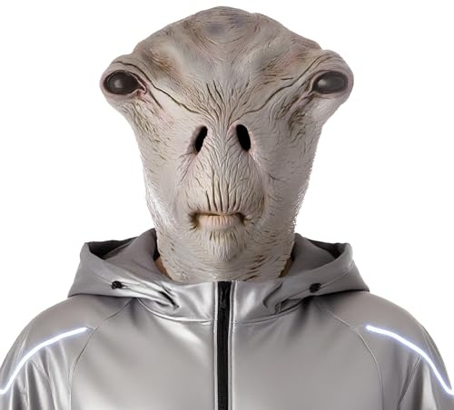 AQKILO Maschera aliena extraterrestre in lattice biologico a testa intera, maschere realistiche per Halloween, carnevale, feste in costume