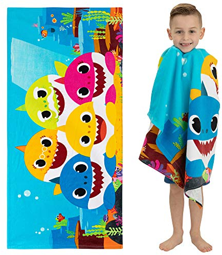 Franco Kinder-Badetuch, superweich, Baumwolle, 147,3 x 71,1 cm, Baby Shark