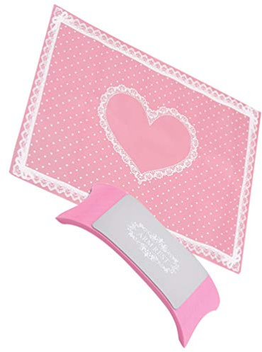 HEALLILY Nail Art Hand Pillow Manicure Table Mat Silicone Washable Foldable Nail Polish Hand Holder Arm Wrist Rest Cushion Desk Pad for Beauty Salon Tool Pink