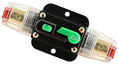 Disjoncteur Auto Protection de Voiture DC12-48V avec Porte Fusible de Réinitialisation Manuel, Étanche Intégré pour Bateau Système Protection (40A)