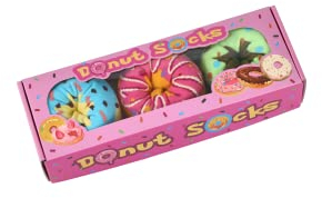 Lustige Donut Socken Box - Lustig Bunte Coole Geschenke für Frauen Damen Teenager Mädchen Mama Oma Sie Freundin Frau - Witzige Muttertagsgeschenk Ostern Weihnachten Strümpfe Geschenkideen - 3 Paare