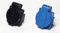 HOLZER 8 Stück/Einbausteckdose Schuko Anbau Steckdose 16A Feuchtraum / PA6 / + Flansch Dichtung (Gemischt 4xSchwarz / 4xBlau)