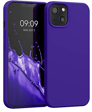 kwmobile Case Compatible with Apple iPhone 13 Case - Slim Protective TPU Silicone Phone Cover - Velvet Blue