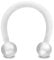Treuheld® Hufeisen Piercing aus Kunststoff | Farbe: Klar/Durchsichtig | Größe: 1,6 x 12 mm (Kugeln: 4mm)