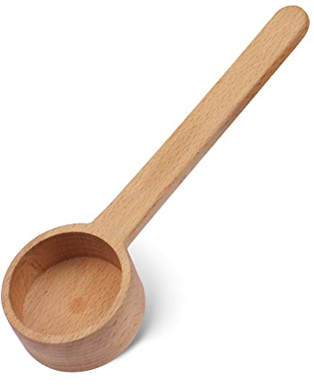 Cuillère à Café, Cuillère en bois, Cuillère à Doser Graduée pour Café Moulu, Cuillère doseuse à café cuillère à mesurer - 15g, 25ml (Hêtre - Long manche)