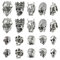 nbeads 20 Stück 10 Stile Tibetischen Stil Legierung perlen, Schädelkopfperlen, Maskenperlen, Teufelskopfperlen Und Buddhakopfperlen Charms, Antik Silber Zwischenperlen Für Schmuckherstellung