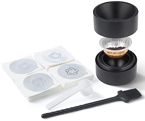 BENFUCHEN Kit de joints en aluminium Vertuo réutilisable pour capsules VertuoLine pour réutiliser les capsules Nespresso Vertuoline rechargeables, kit de joint + 100 joints en aluminium + cuillère +