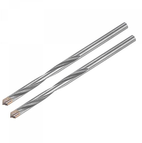 sourcing map 5mm Coupe Dia Cimenté Carbure Foret Hélicoïdal avec Rond Droit Tige pour Acier Trempé Acier Inox, 100mm Longueur 2 Pcs