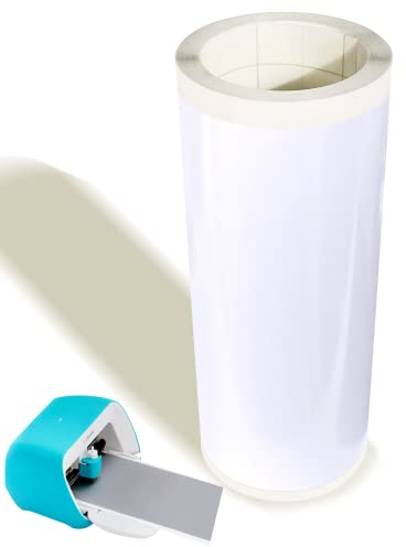 Smart Vinyl Permanent für Cricut Joy, 14cm*300 cm Weiß Vinylfolie Plotter, Plotterfolie Selbstklebend, Blätter Transferfolie für Partydekoration, Aufkleber