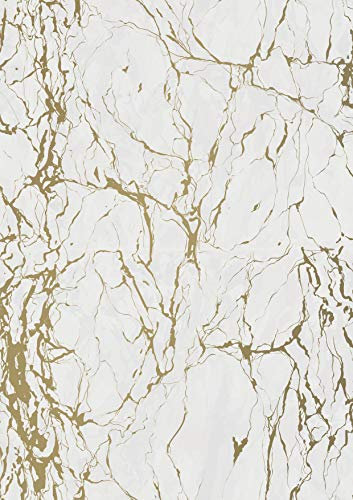 Geschenkpapier Marmor Grau Gold - Breite 100cm - 100m lang - K602013-30cm-100Mtr